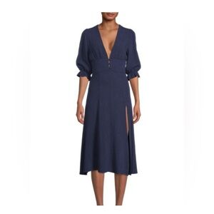 Elegant Navy Blue Midi Dress